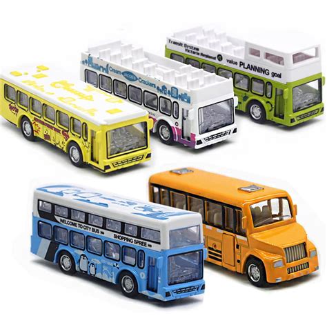 KIDAMI Bus Toys Cars Set, Kids Die-Cast Metal Cars Pull Back Car City ...