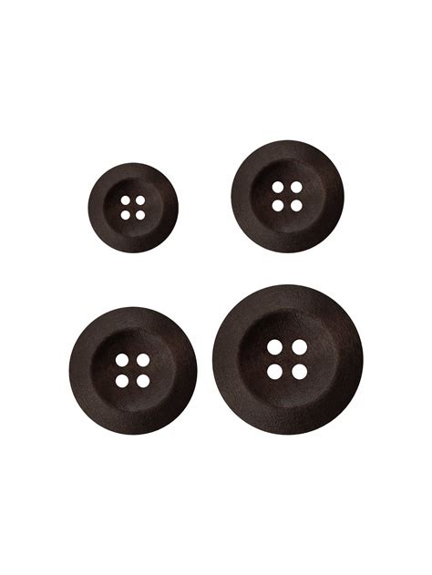 Dark Brown Colour Round Shape 4-Hole Wide Rounded Rim Wooden Buttons ...