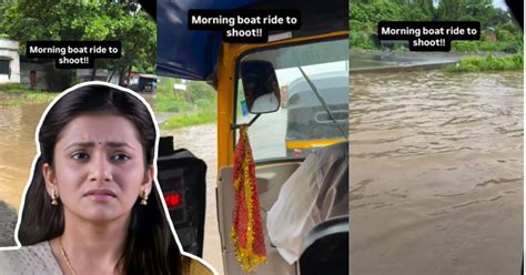 Video : रस्त्यांवर पाणीच पाणी, रिक्षामधून शूटसाठी पोहोचली जुई गडकरी ...