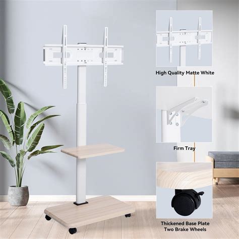 RTCUL Mobile TV Cart,Rooling TV Stand on Wheels for 32-70 Inch Tall ...