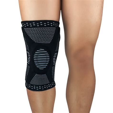 2x Knee Sleeve Compression w/ Silicone Pad Running Fitness Gym Knee ...