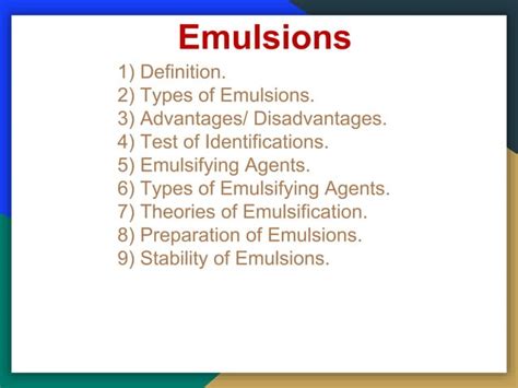 Image result for Emulsion Types