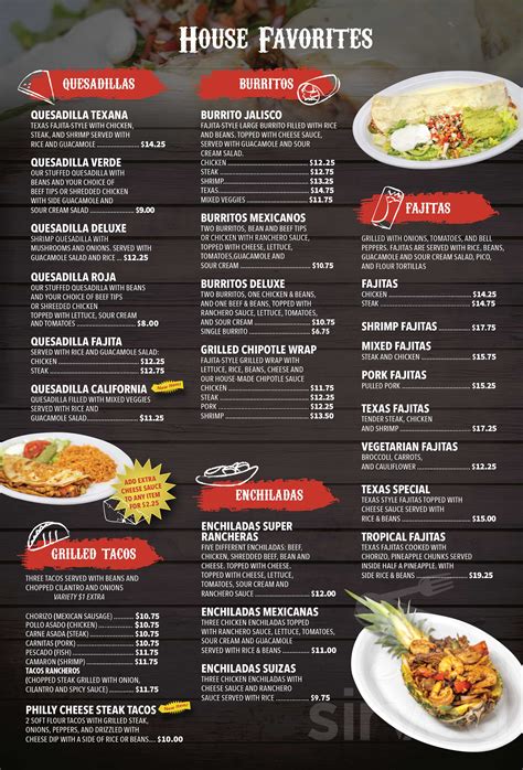 La Bamba Mexican Restaurant menu in Greensboro, North Carolina, USA