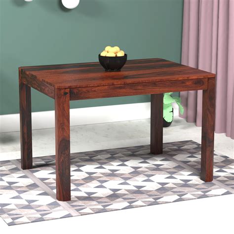 Ruby Sheesham Wood Four Seater Dining Table in Rosewood Finish ...