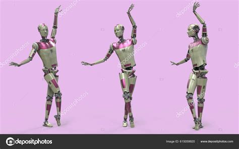 Robot Ballet Dancers Illustration Dancing Humanoid Robot Android Humanoid Cyborg Stock Photo by ...