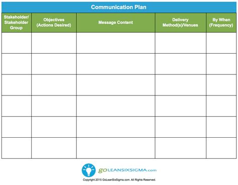 Image result for Communication Plan Template