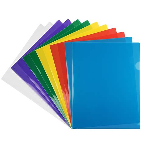 JAM Paper Plastic Sleeves, 9" x 12", Assorted Colors, 12/Pack in the ...