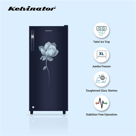 Kelvinator 190 litres Single Door Refrigerator Refrigerator, Dark Blue ...