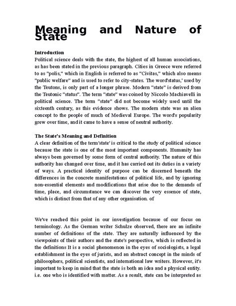 Meaning and Nature of State - Meaning and Nature of State Introduction ...