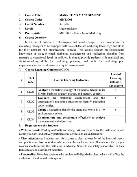 NEW2023-EN-Syllabus Marketing-Management - Course Title: MARKETING ...