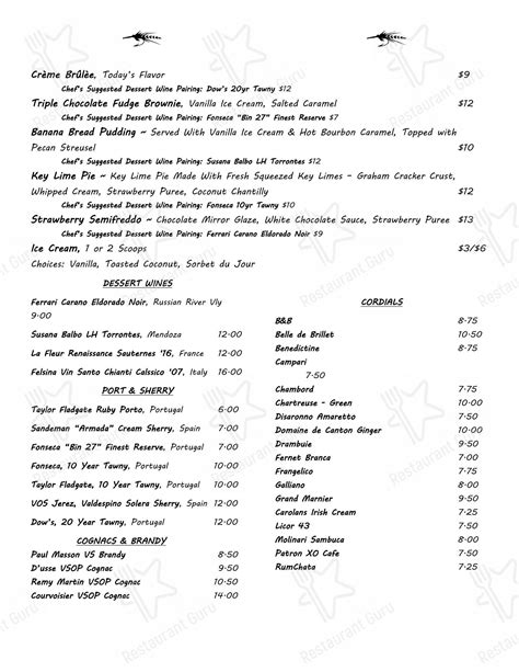 Menu at Blackfly The Restaurant, St. Augustine