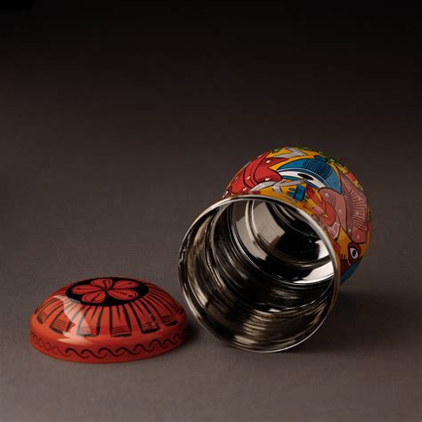 Multicolor Bengal Patua Handpainted Stainless Steel Multi Utility ...