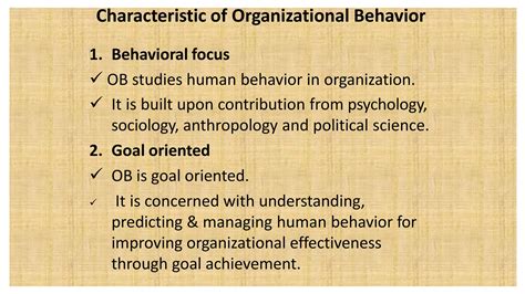 Introduction to organisational behaviour and meaning of the ...