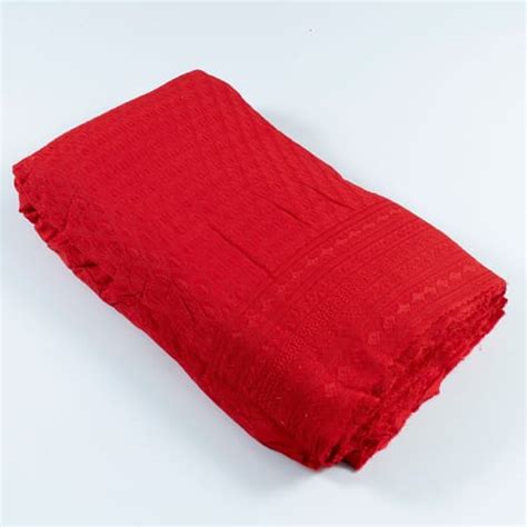 Red Colour Big width Rayon chikan fabric - Elegant Schiffli Chikankari ...