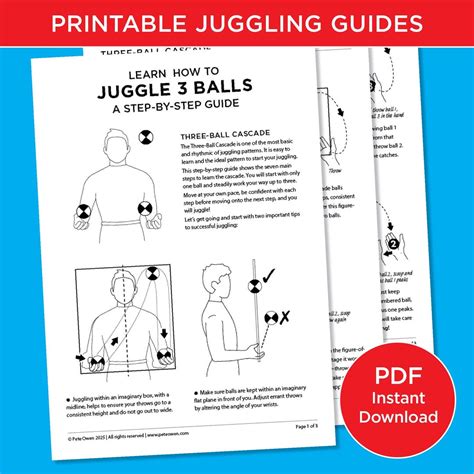 Juggle 3 Balls | Printable How to Guide | Instant Download | A4 and 8.5 X 11 Ins | Step-by-step ...