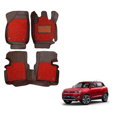 Mahindra XUV 300 Premium 7D Foot Mats - Red Colour