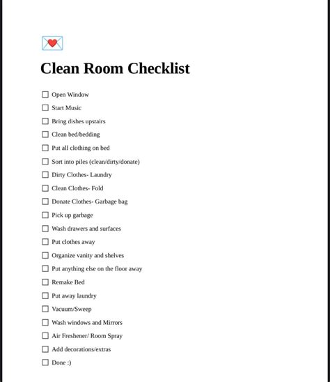 Aesthetic room cleaning checklist – Artofit
