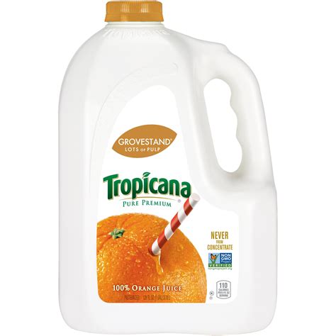 Tropicana Pure Premium Grovestand Orange Juice 100% Juice with Lots of ...