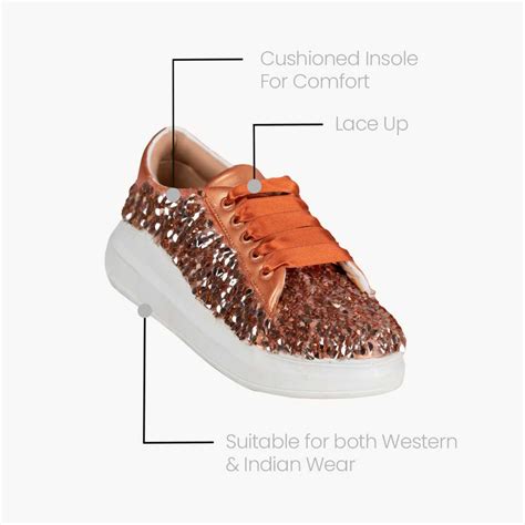 Shop Apricot Crush Sequin Sneakers - Buy Your Bridal Pair! - The Quirky ...