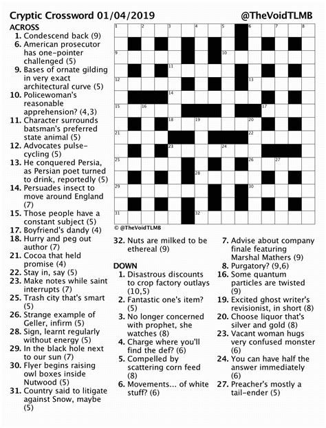 Free Cryptic Crosswords To Print - Free Printable Crosswords