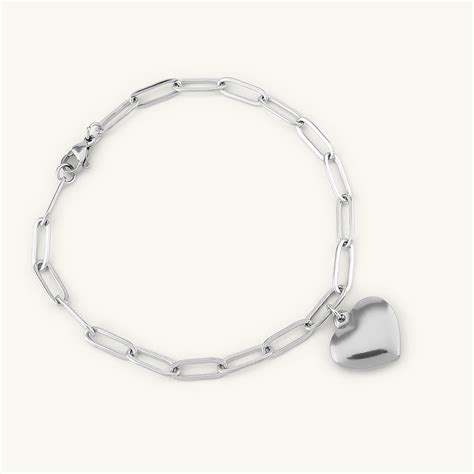 Heart Charm Silver Bracelet – PALMONAS