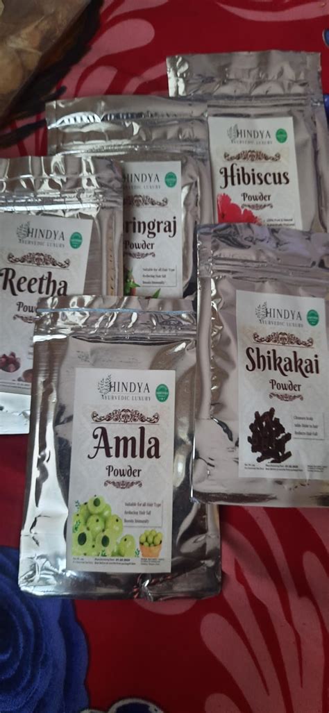 Amla Reetha Shikakai, Bhringraj and Hibiscus Powder for Hair (Pack of 5 ...