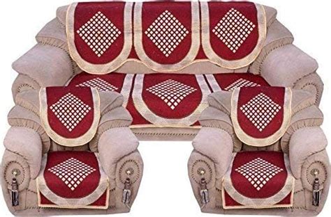 Elegant Homes Cotton Flowered 5 Seater Sofa Cover (Coffee, Brown ...