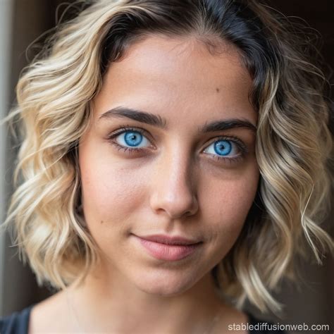Latino American Woman with Piercing Blue Eyes | Stable Diffusion Online