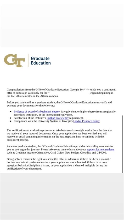 Georgia tech - contingent offer??? : r/gradadmissions