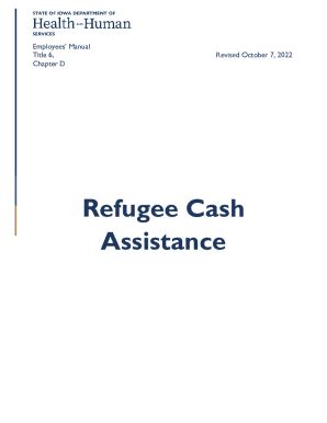 Fillable Online refugee cash assistance program - Policies and Manuals ...