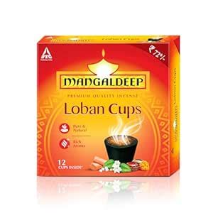 Buy Mangaldeep Loban Cups - Pure & Natural - Rich Aroma (12 Cups ...