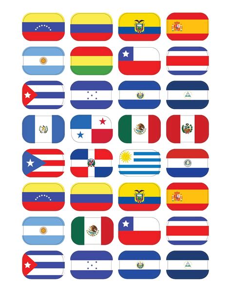 Hispanic Flags With Names