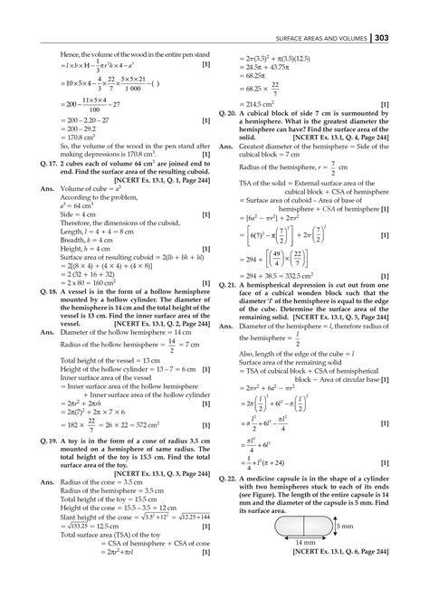 NCERT Solutions Class 10 Maths | Chapter 13 Surface Areas And Volumes ...