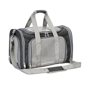Amazon Basics Soft-Sided Mesh Pet Carrier | Travel Pet Carrier for Dogs ...