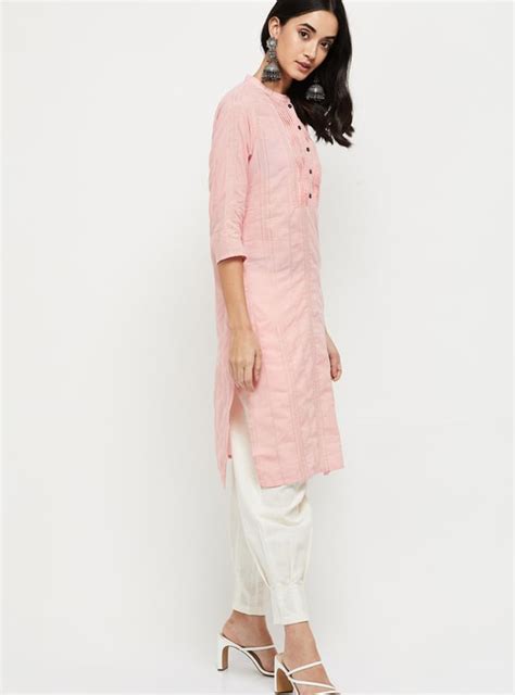 Buy Women Solid Textured A-Line Kurta Online at just Rs. 599.0 ...