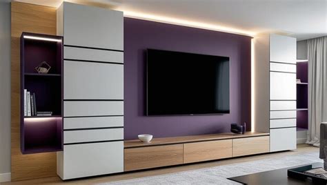 Modern minimalist lcd tv wall unit | Premium AI-generated image