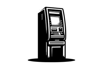 Atm booth machine silhouette illustration | Premium AI-generated vector