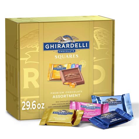 GHIRARDELLI Premium Chocolate Assortment SQUARES Gift Box, 29.6 oz exp ...