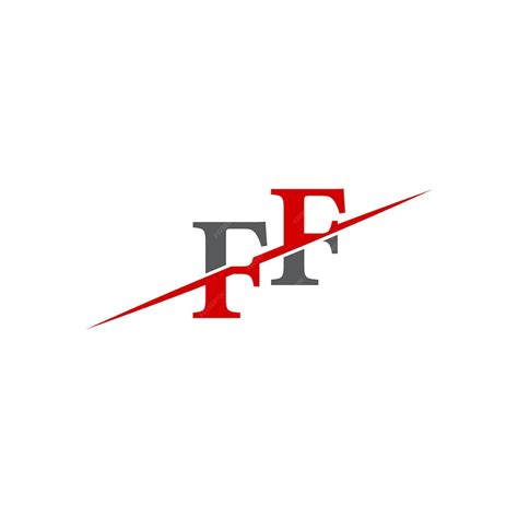 Minimalist ff logo with dynamic diagonal line | Premium Vector