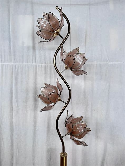 Vintage Lotus Flower Floor Lamp - Etsy