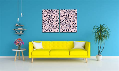 Pink And Leaf Wall Art, Set Of 2 – Myindianthings