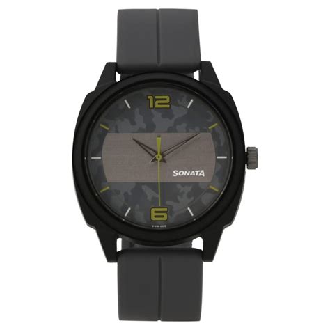 Sonata Analog Men Camo Multicoloured Dial Plastic Grey Strap Watch ...