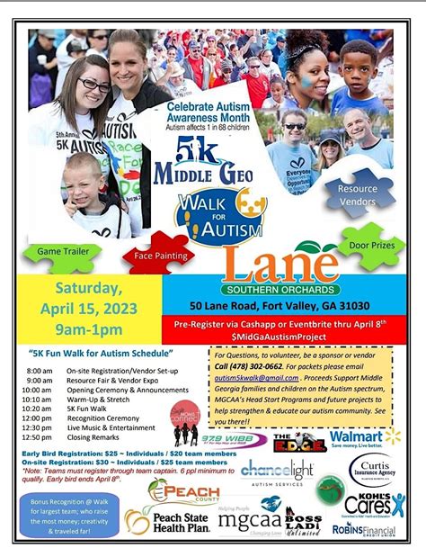 Middle Ga 5k Walk for Autism, Lane Southern Orchards, Fort Valley, 15 ...