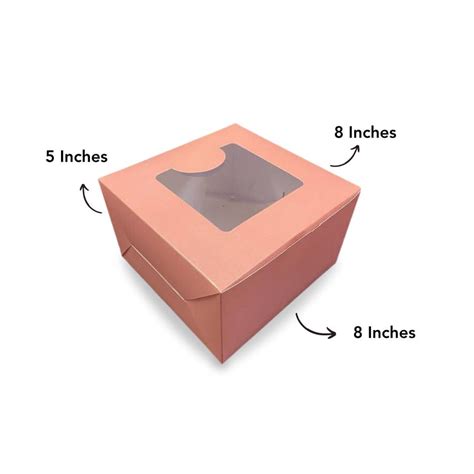 Cake Box 1/2 Kg- 8x8x5 inches - Peach – Let's Box It