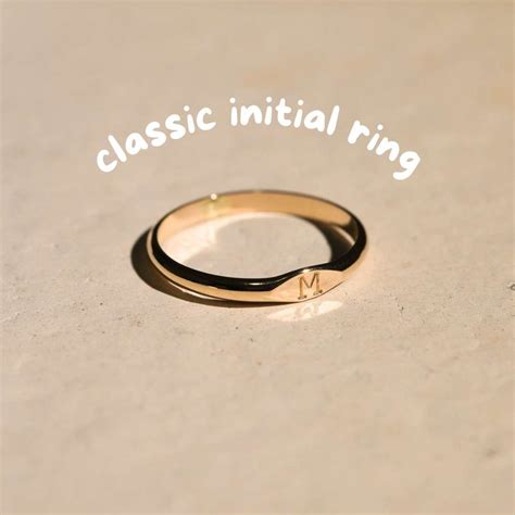 Classic Initial Ring | Initial ring, Engraved rings personalized, Gold ...