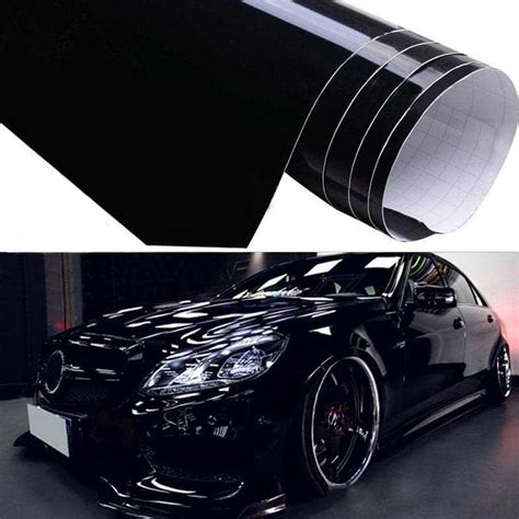 Fusion Graphix Black Gloss Vinyl Car Wrap Sheet Roll Film Sticker Decal ...