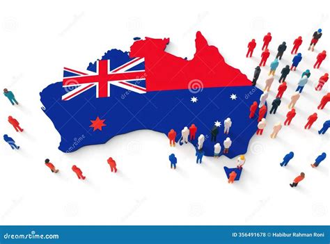 Australia Population Infographic. Map Made From Stick Figure People Vector Illustration ...