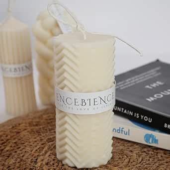 Encebience ® Scented Zigzag Pillar Candle | French Lavender | 250 gm ...