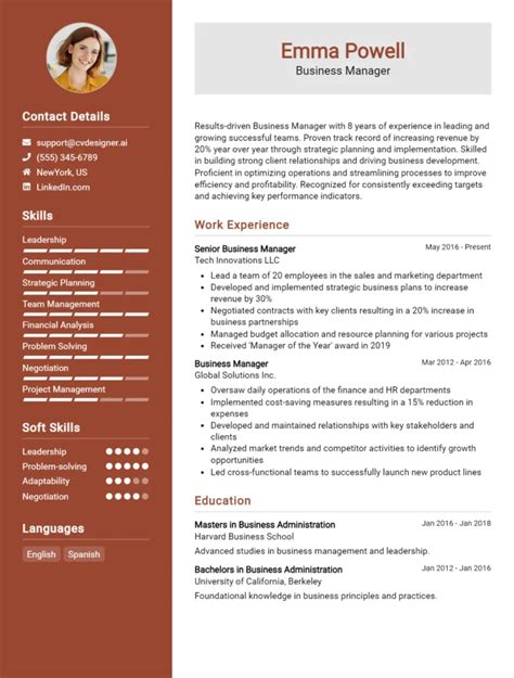 Image result for Business Development Manager CV Example