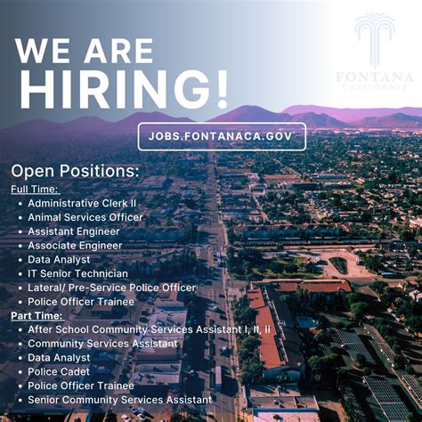 City of Fontana on LinkedIn: #fontanaca #fontanaca #fontanajobs #employment